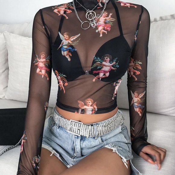 Autre Jour Tops - ***SOLD*** Mesh Angel Top